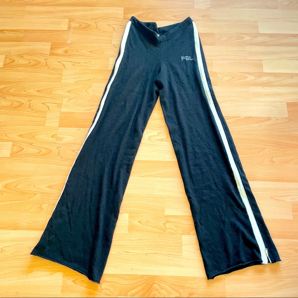 FAL - Rare! Cashmere, Zipped Wide Leg,  Black Pants Women’s XS (0207)
